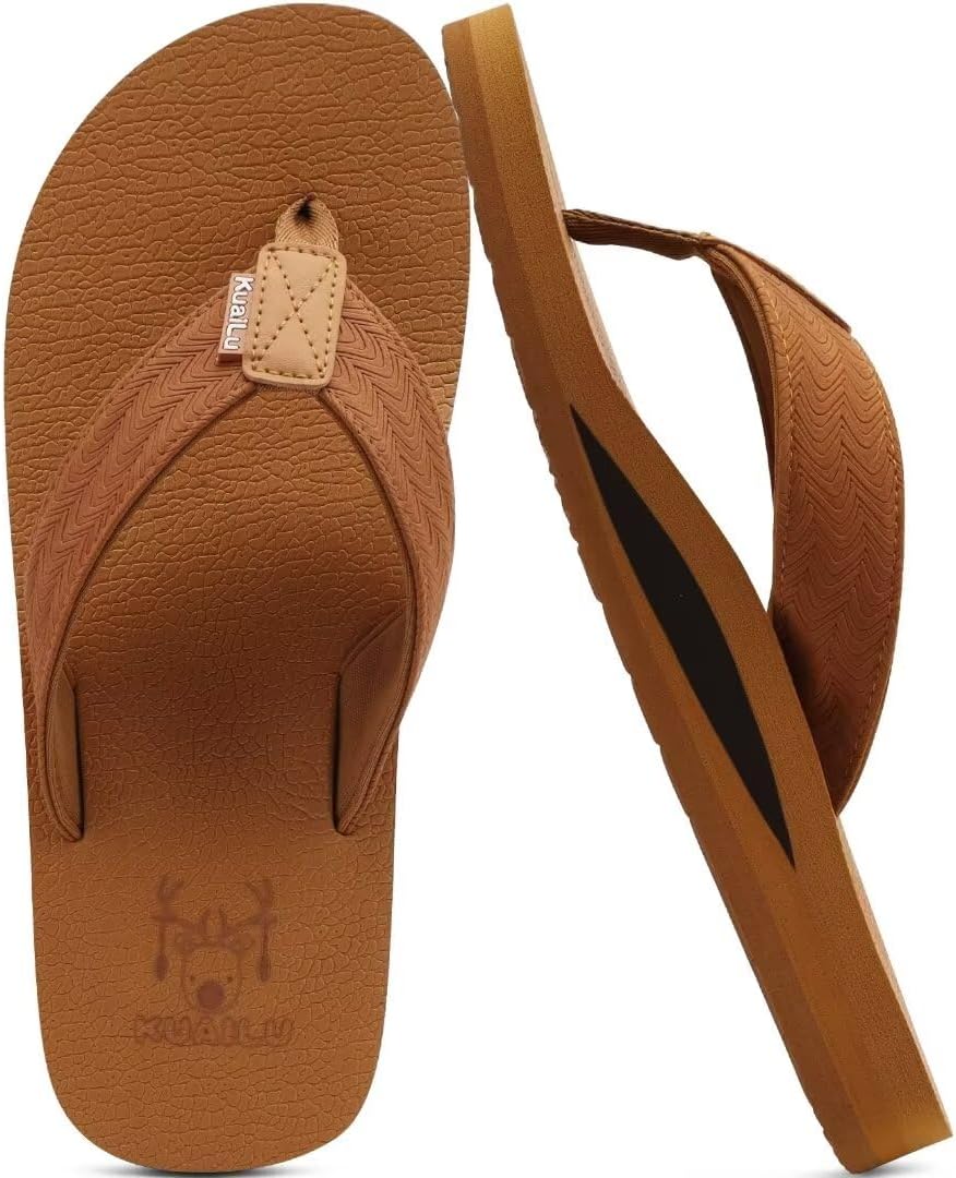 Mens Leather Flip Flops Arch Support