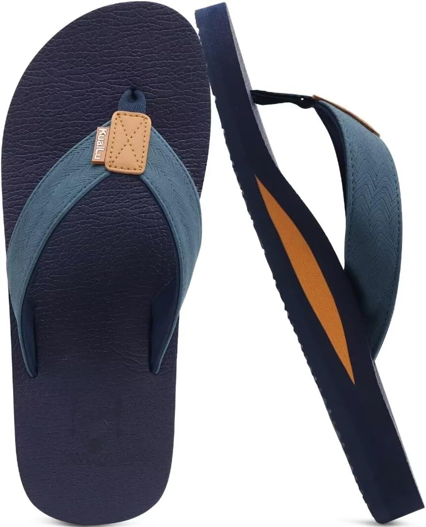 Mens Leather Flip Flops Arch Support
