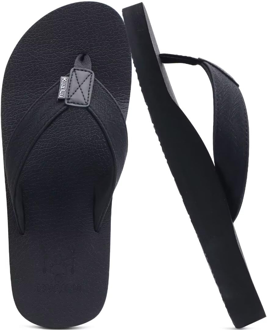 Mens Leather Flip Flops Arch Support