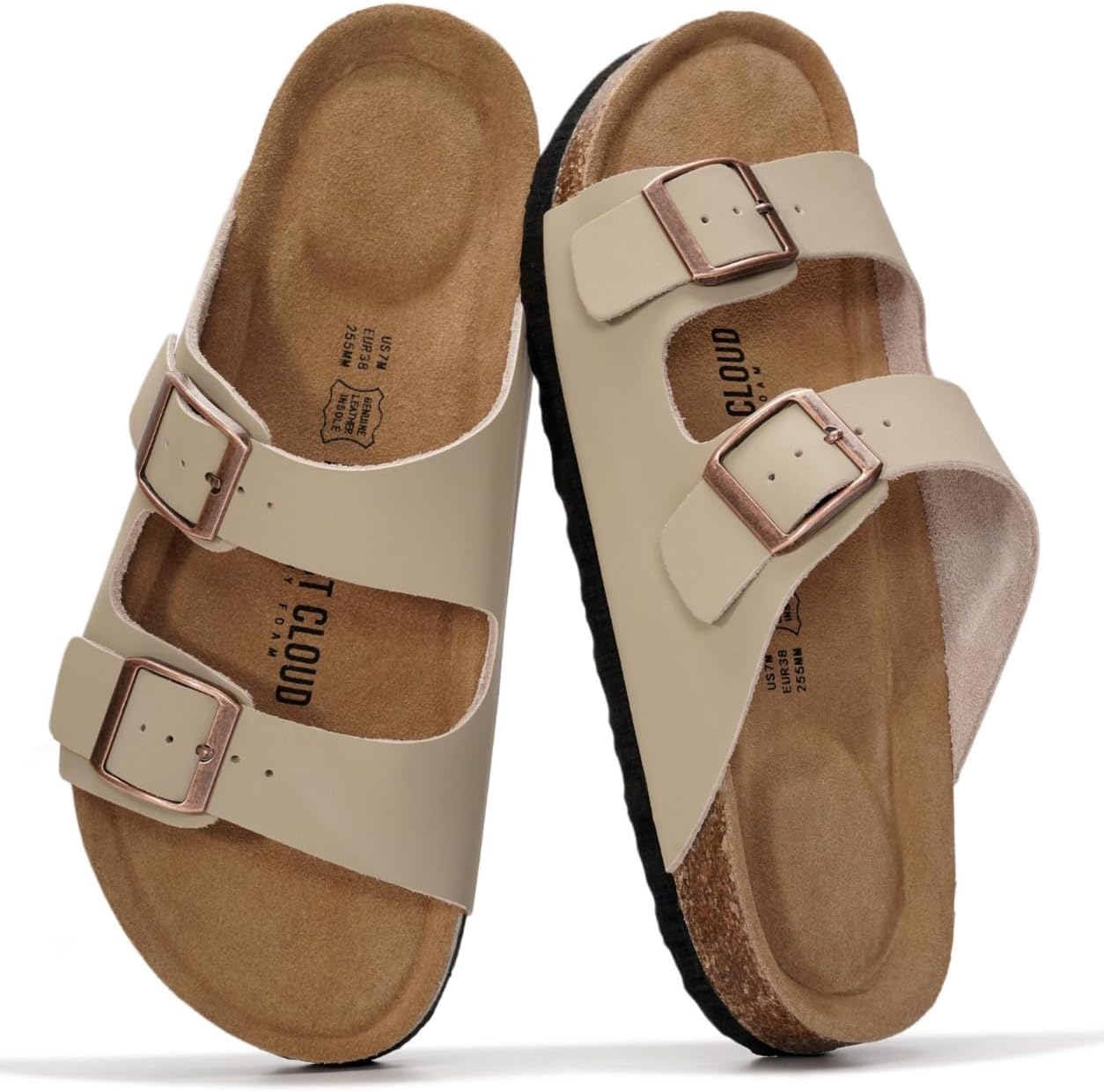 100% Genuine Leather Flat Sandals For Women 2026