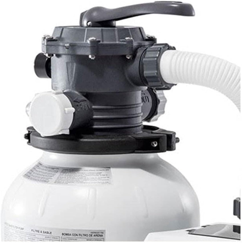 Intex 26651EG Krystal Clear 16 Inch 3.000 GPH Above Ground Pool Sand Filter Pump with Automatic Timer. GFCI. and 6 Function Control. Gray