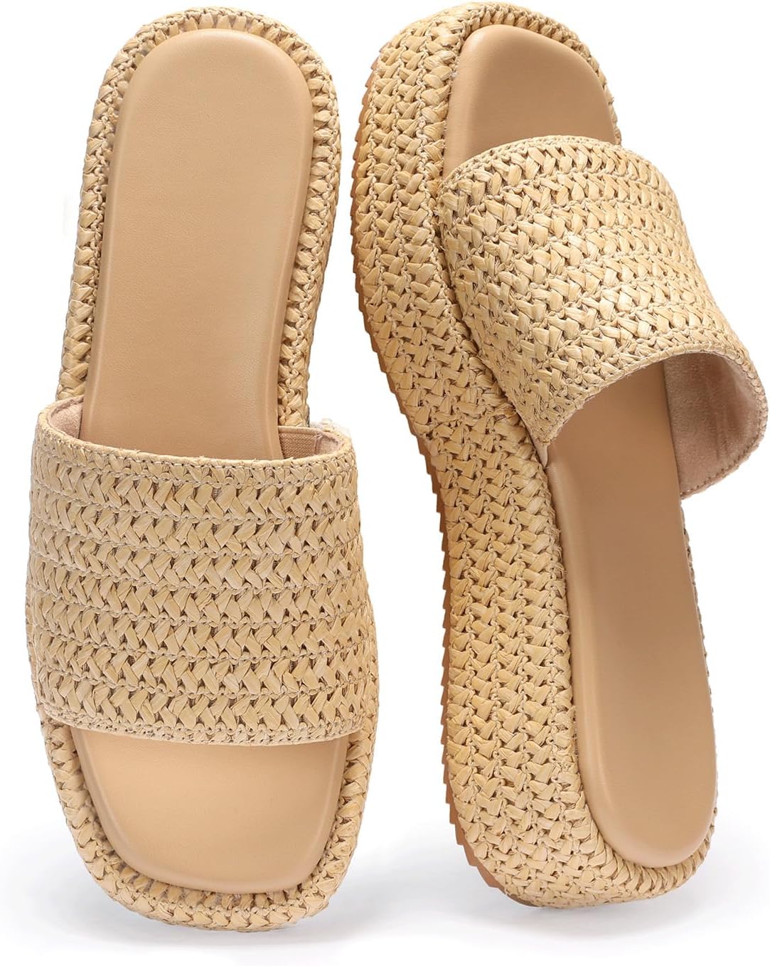 Platform Sandals Women Raffia Wicker Espadrilles