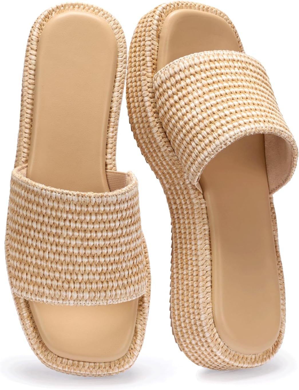 Platform Sandals Women Raffia Wicker Espadrilles
