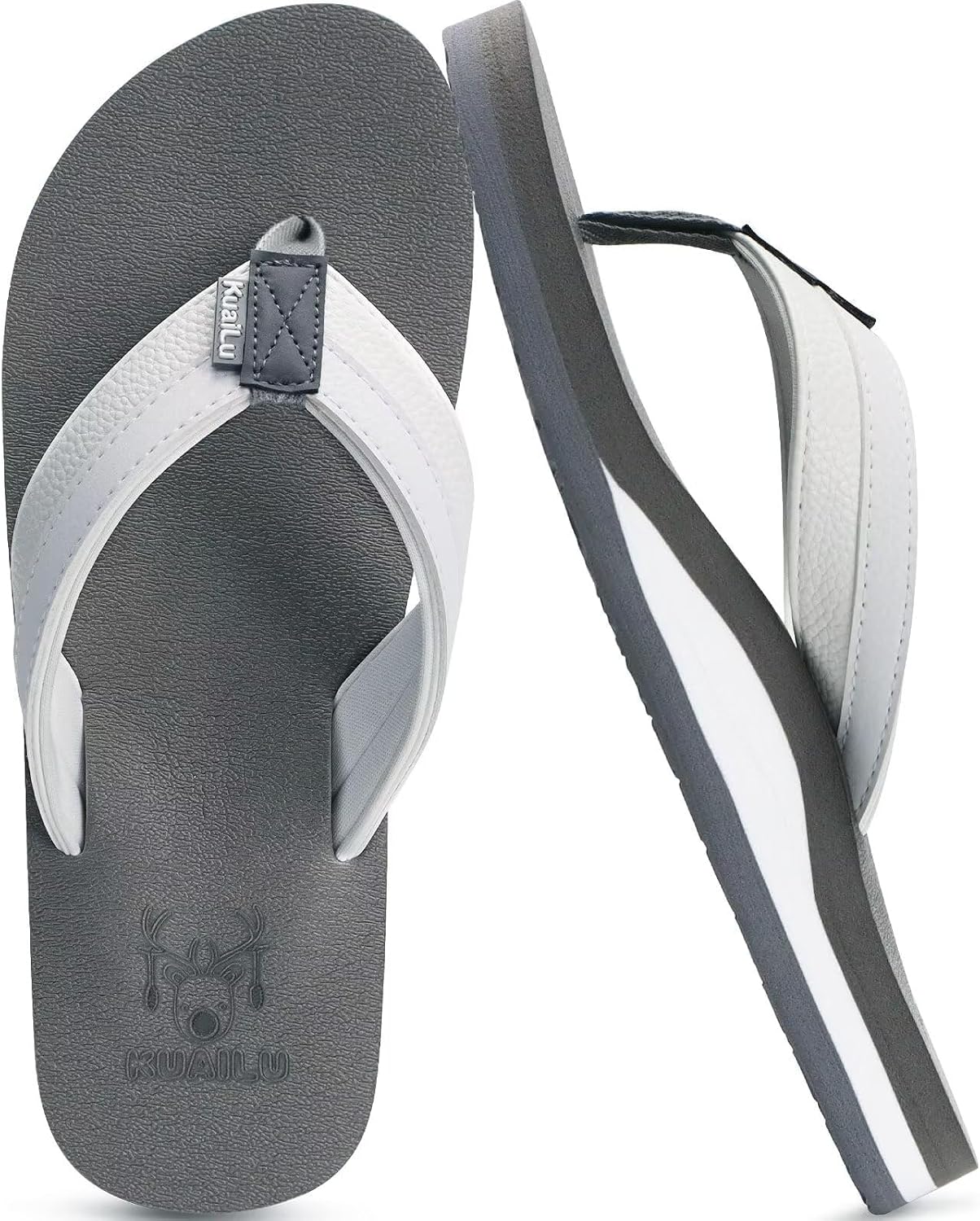 Mens Leather Flip Flops Arch Support