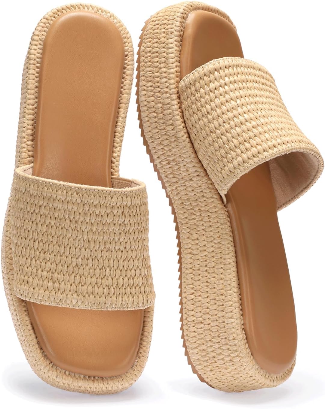 Platform Sandals Women Raffia Wicker Espadrilles