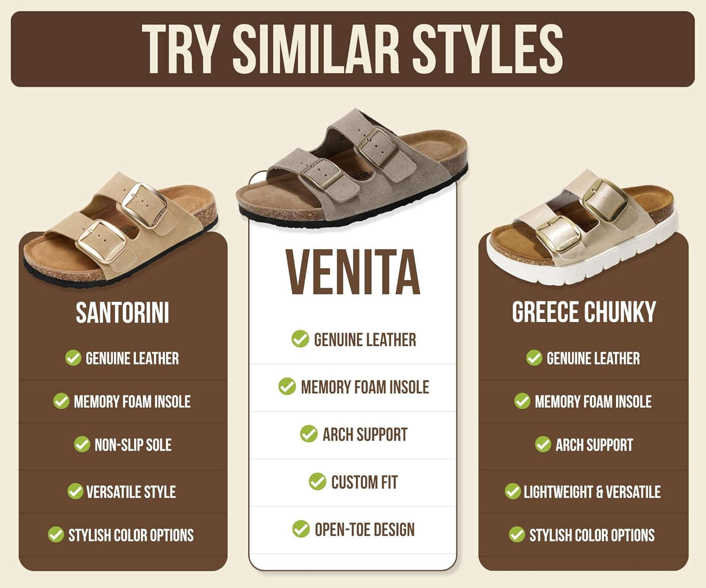 100% Genuine Leather Flat Sandals For Women 2026