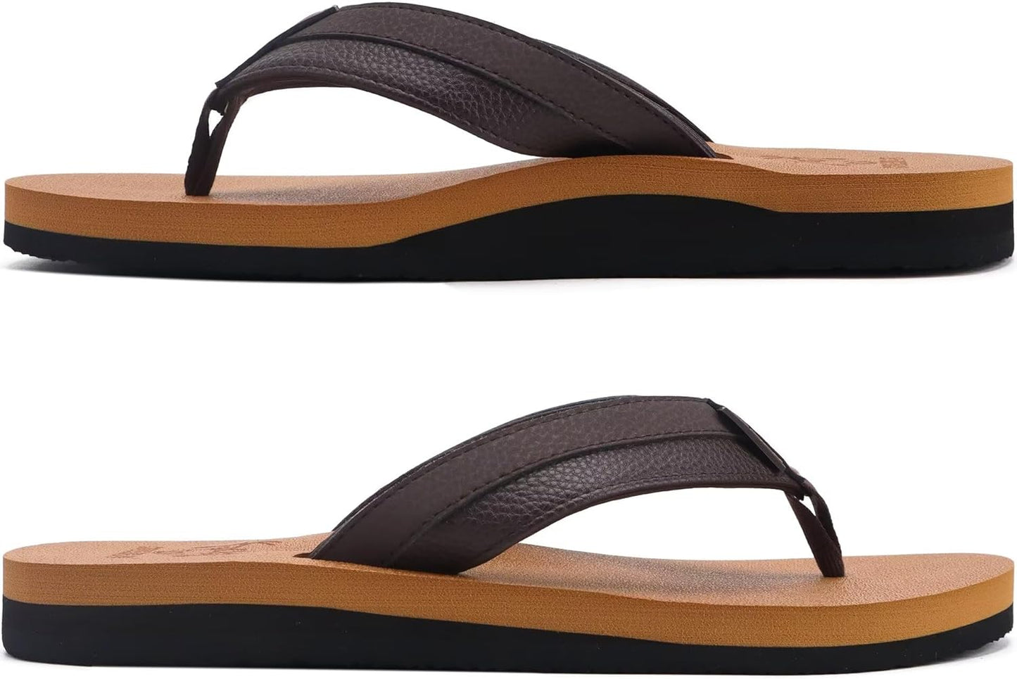 Mens Leather Flip Flops Arch Support
