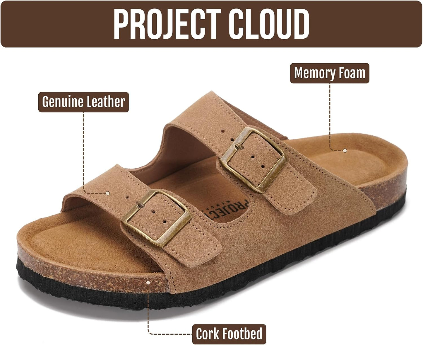100% Genuine Leather Flat Sandals For Women 2026