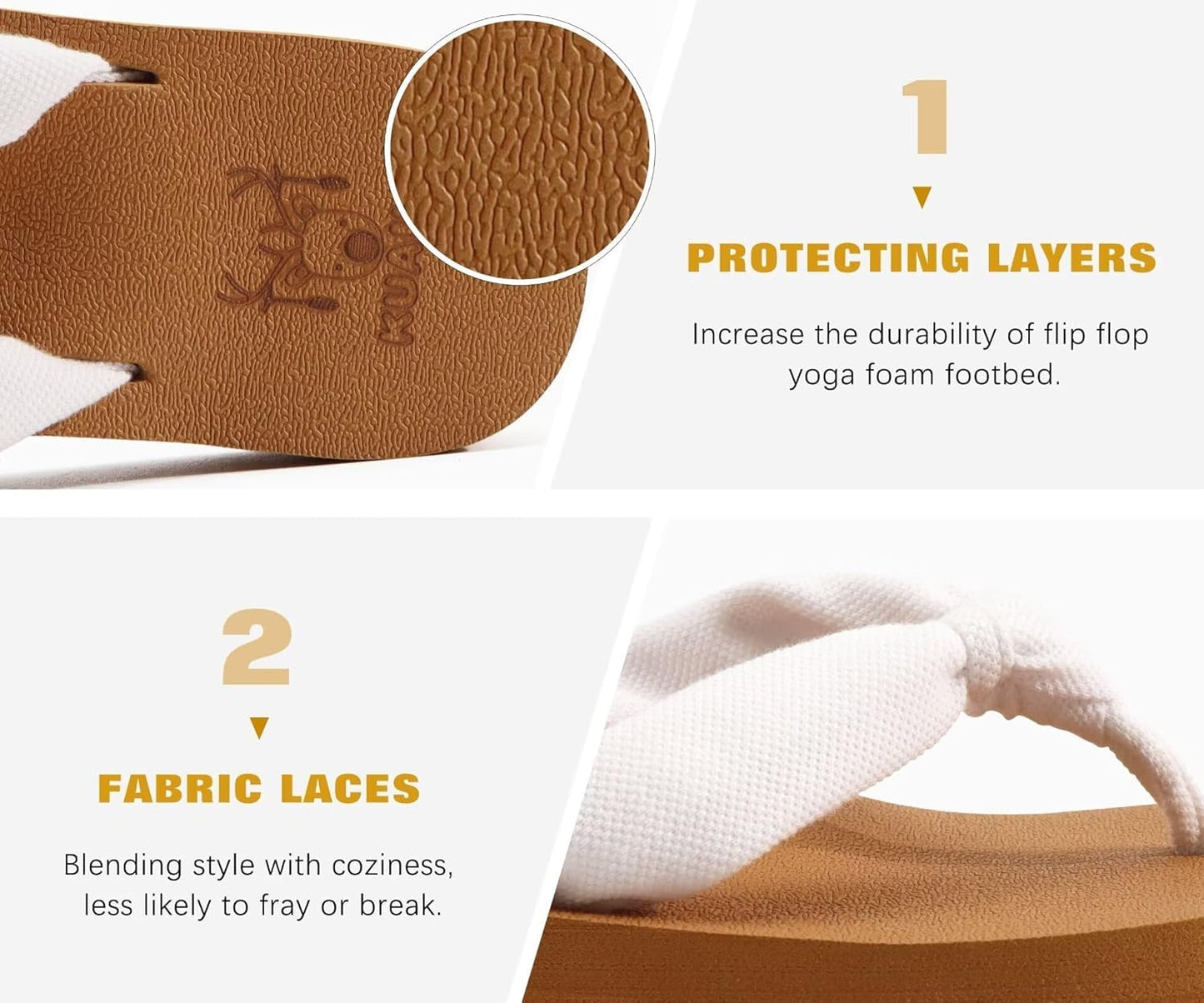 Flip Flops Women Arch Support Yoga Mat