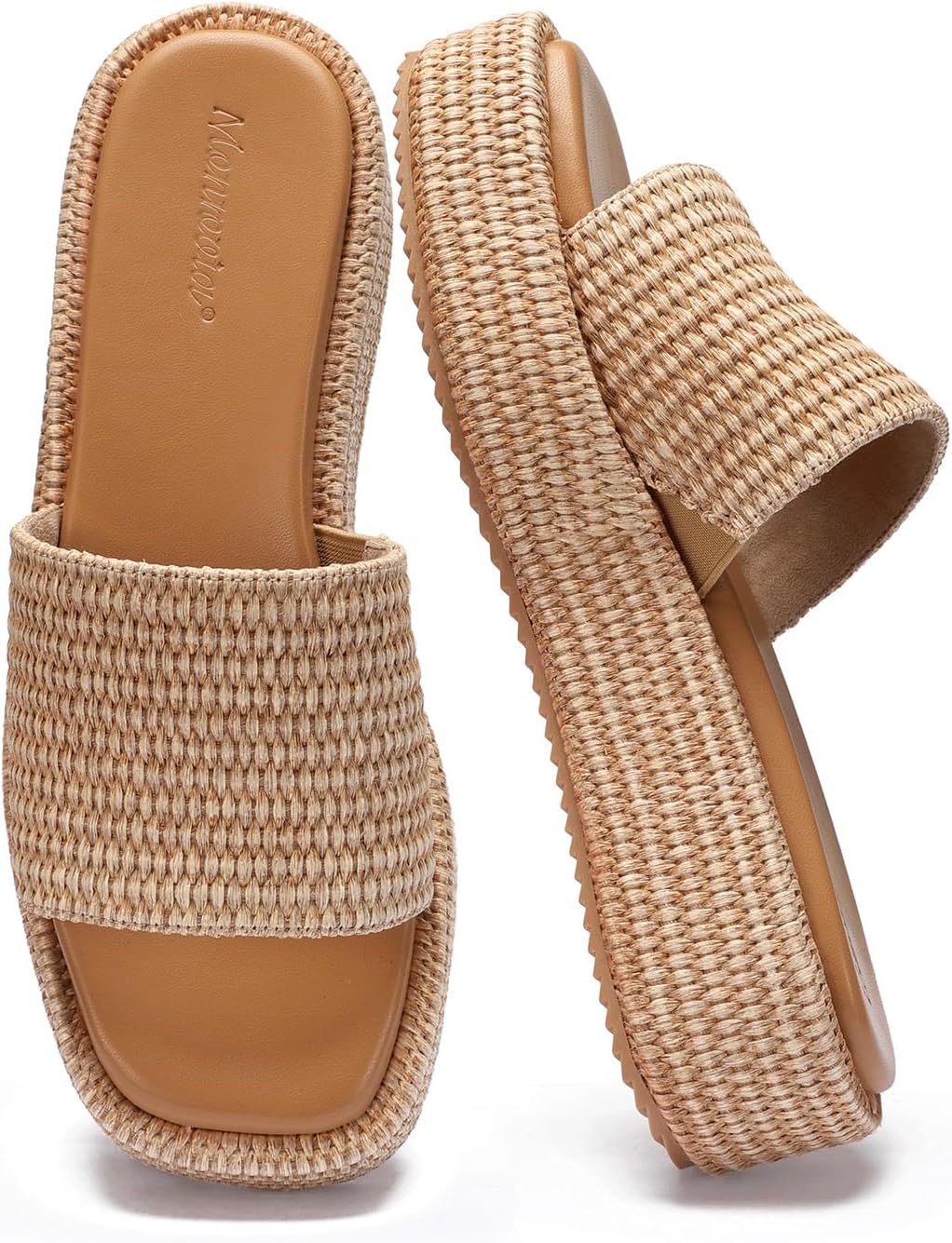 Platform Sandals Women Raffia Wicker Espadrilles