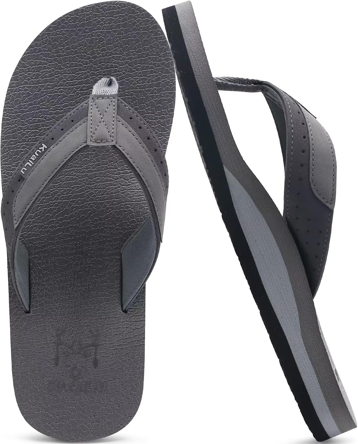 Mens Leather Flip Flops Arch Support