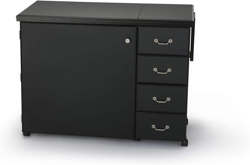 353 Norma Jean Sewing Cabinet for Sturdy Sewing. Cutting. Quilting. and Crafting with Storage and Airlift. Black Finish