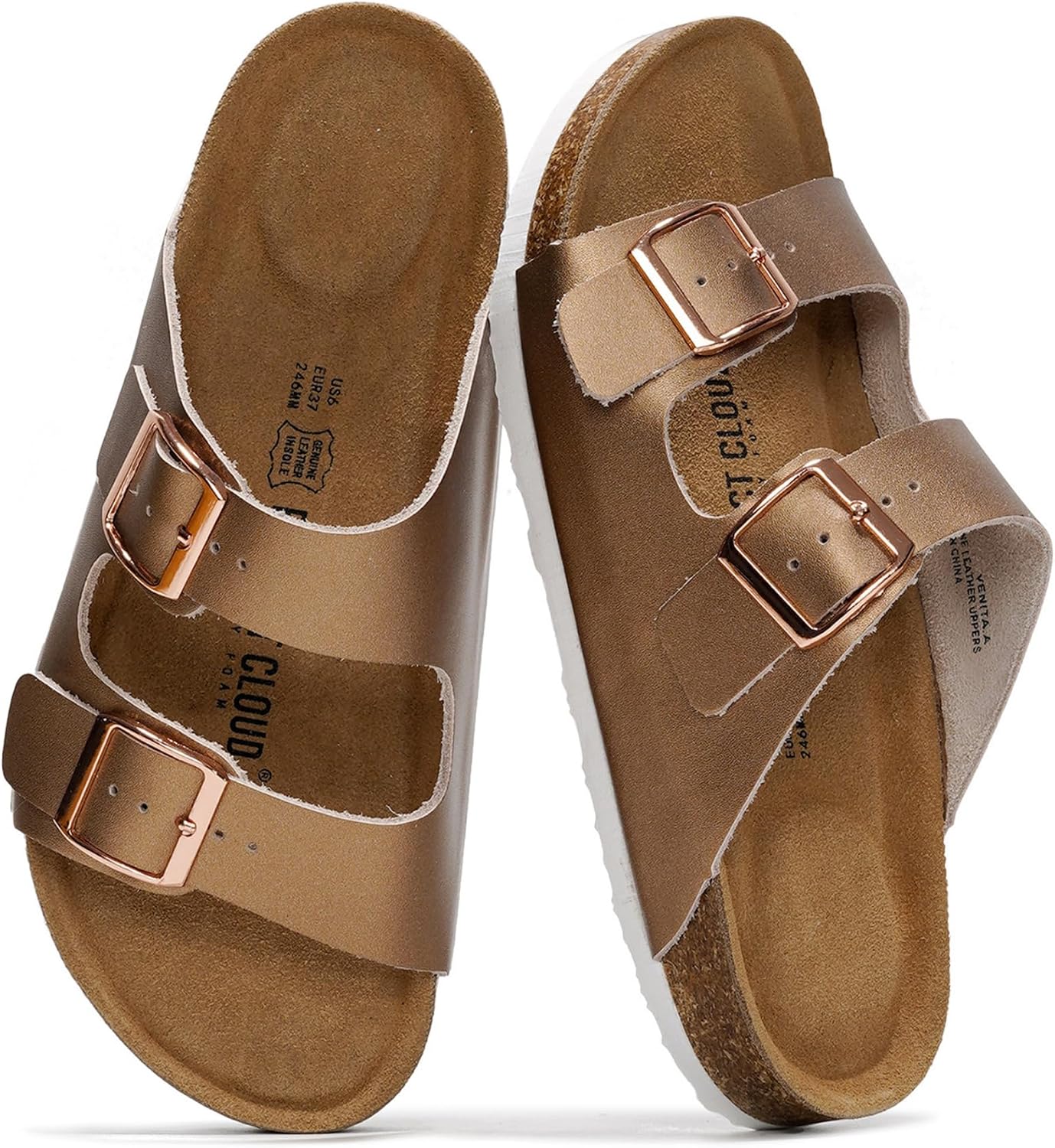 100% Genuine Leather Flat Sandals For Women 2026