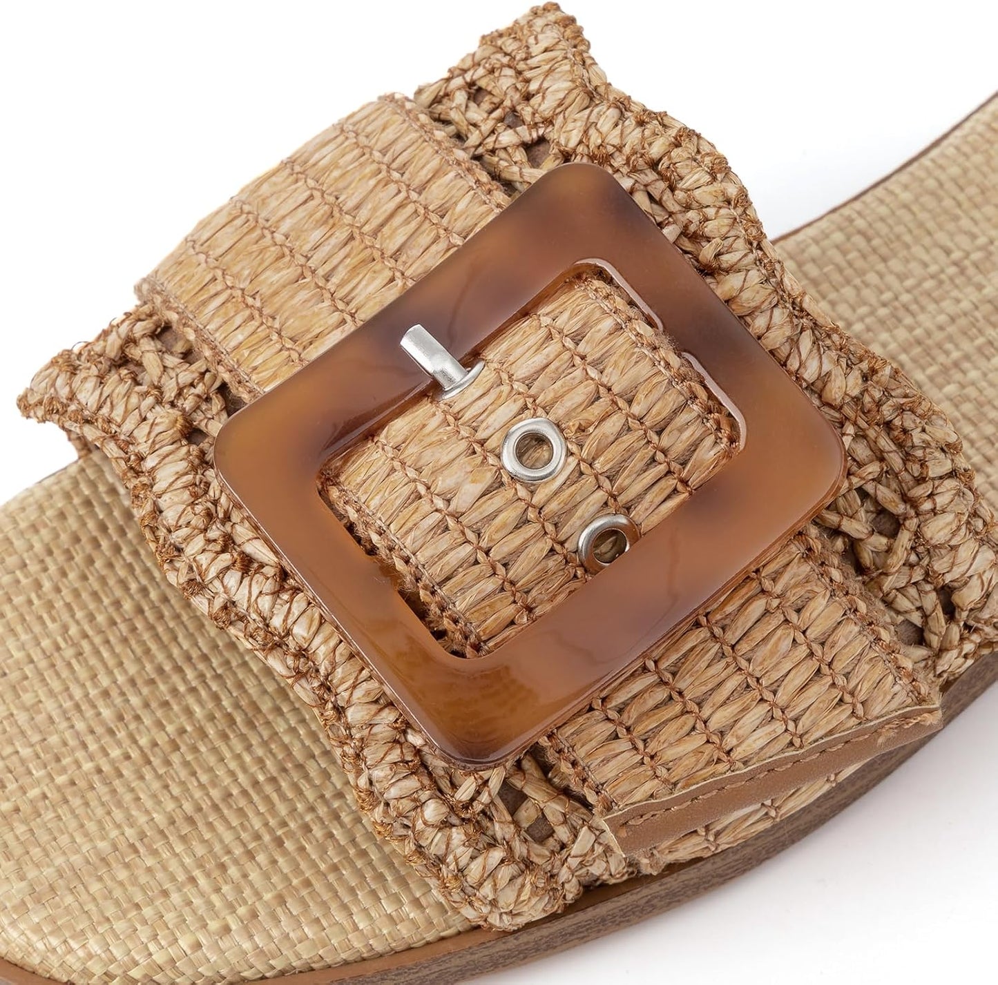 Women's Flat Sandals Raffia Slip