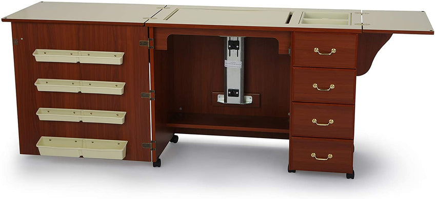 353 Norma Jean Sewing Cabinet for Sturdy Sewing. Cutting. Quilting. and Crafting with Storage and Airlift. Black Finish
