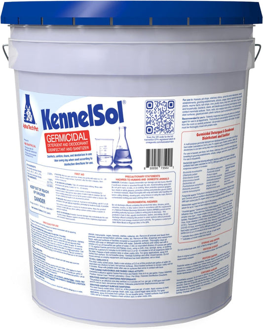 1-Step Kennel Cleaner - EPA Registered Liquid Concentrate Disinfectant and Deodorizer. Effective Against Bacteria and Viruses - 5 Gallons by Alpha Tech Pet