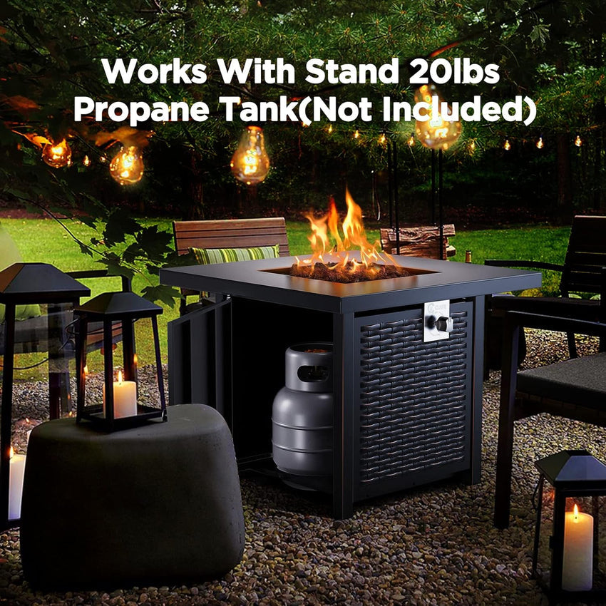 Gas Fire Pit Table. 50.000 BTU Outdoor Propane Fire Pit